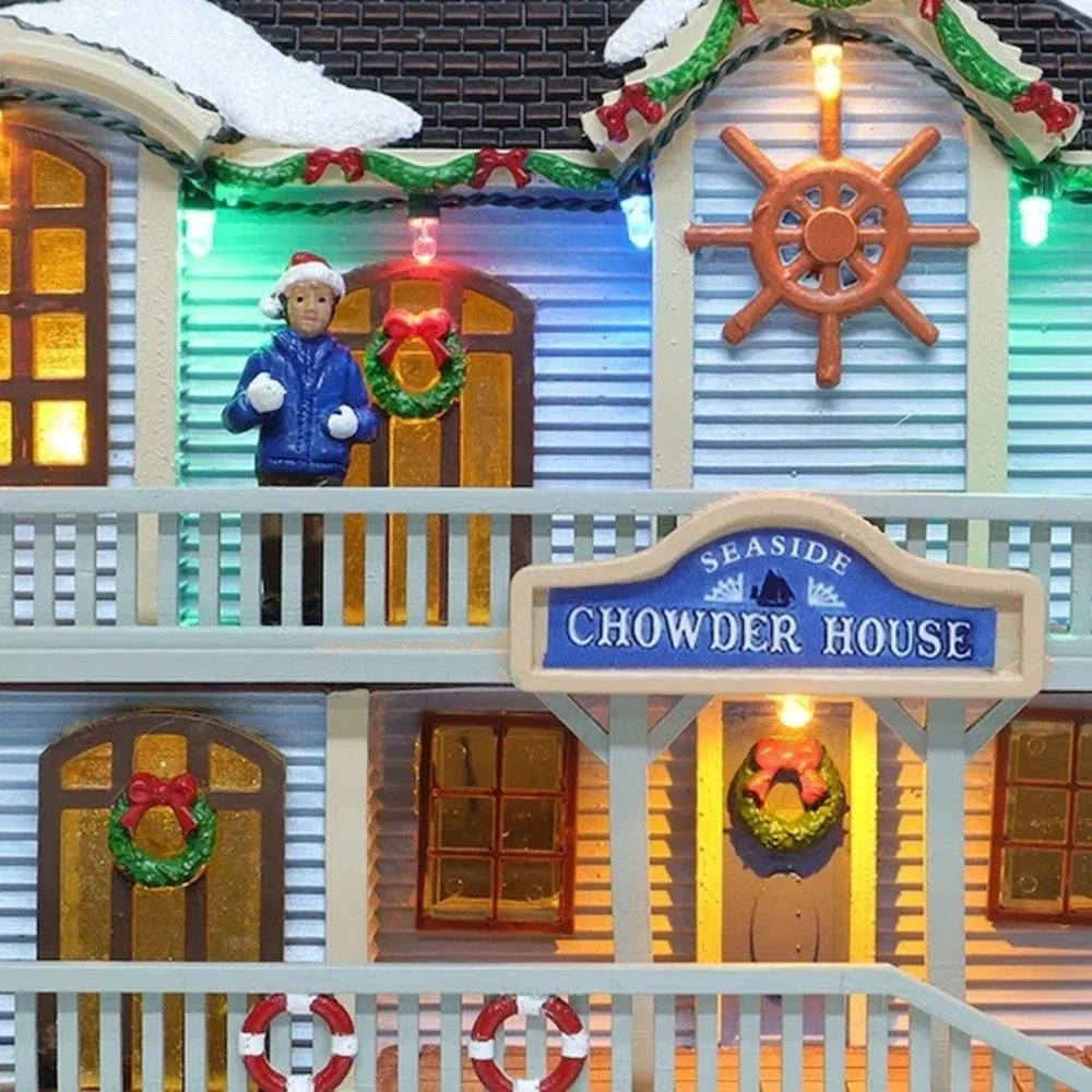 Carole Towne Cara's Chowder House Christmas Village Illuminated Musical 2024 NIB